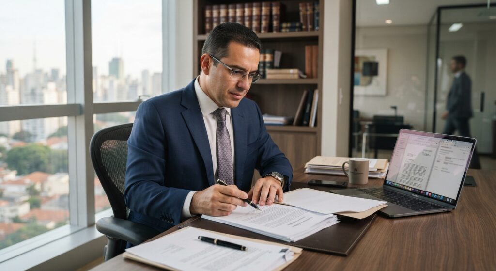 advogado trabalhista para empresas em São Luís analisando contrato de trabalho